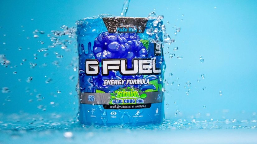 G FUEL Sour Blue Chug Rug (kyselá modrá malina) - 3x 7g balení