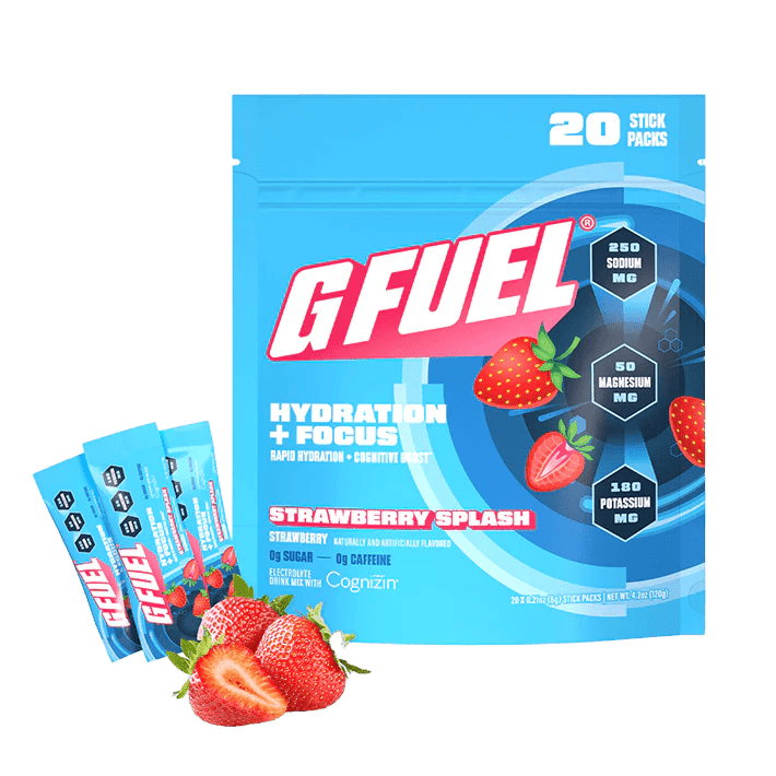 G FUEL Hydration + Focus Strawberry Splash - Caffeine-free
