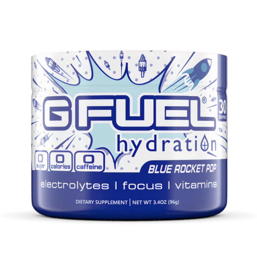 G FUEL Blue Rocket Pop (Modrá malina, Bez kofeinu)