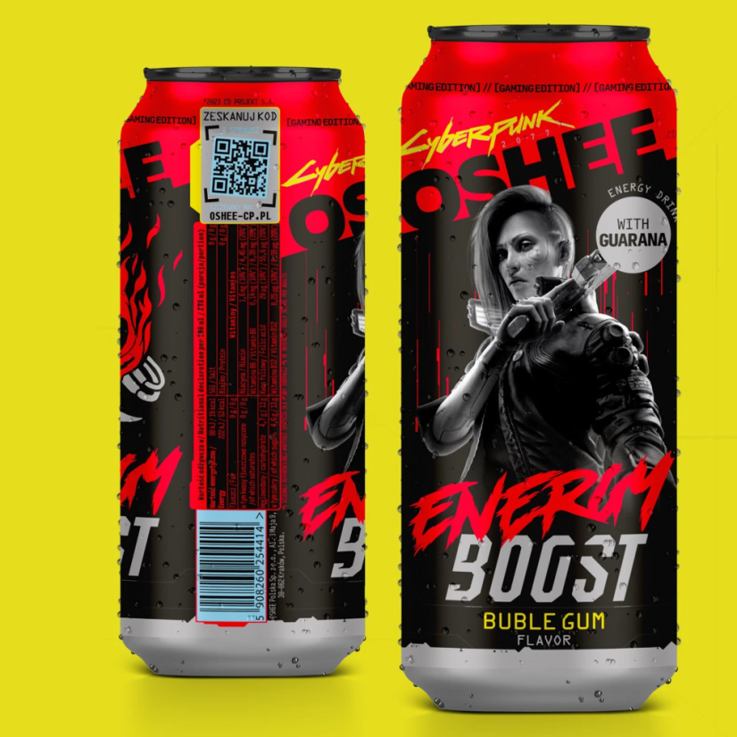 OSHEE Cyberpunk Energy Boost Bubble Gum 500ml (žvýkačka, bez kofeinu)