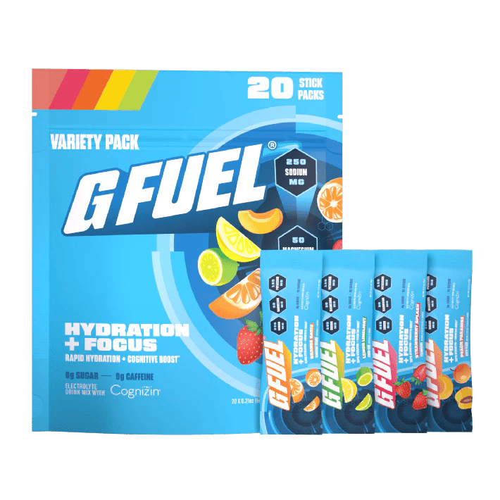 G FUEL Hydration + Focus Mix 4 příchutí - Bez Kofeinu
