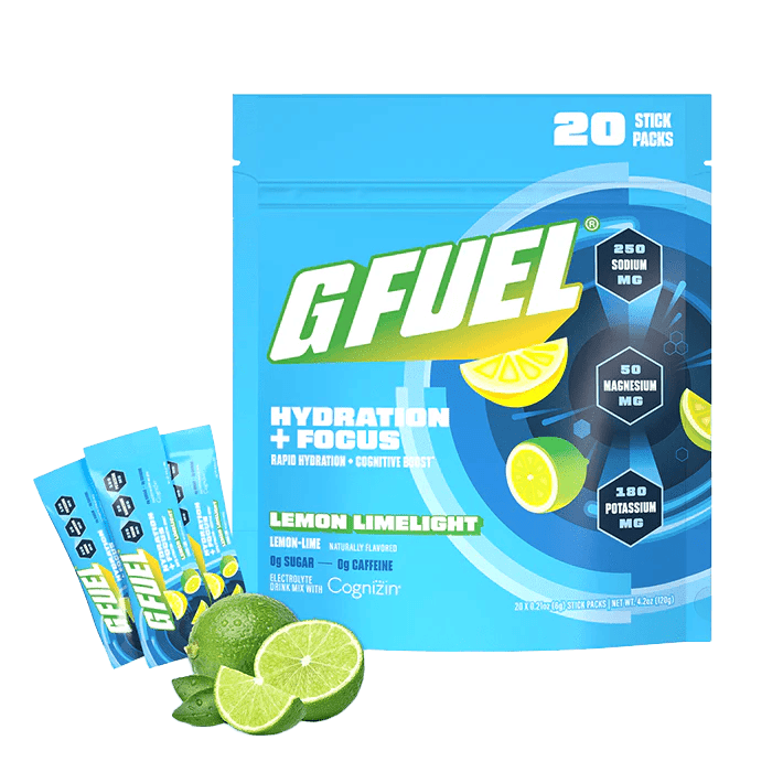 G FUEL Hydration + Focus Lemon Limelight- Caffeine-free-KOPIE