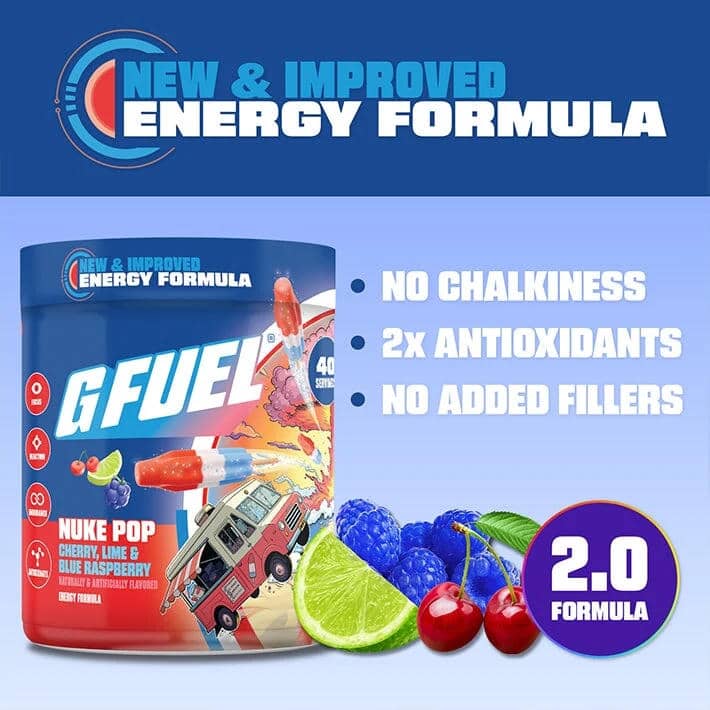 G FUEL Nuke Pop 2.0 (cherry, blue raspberry, lime)