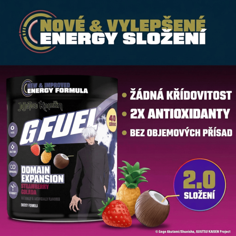 G FUEL GOJO´s Domain expansion 2.0 (jahoda, ananas, kokos)