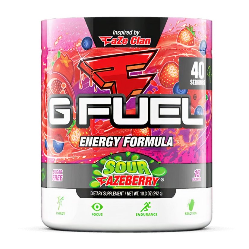G FUEL Sour Fazeberry (kyselé granátové jablko, jahoda, borůvka, malina)